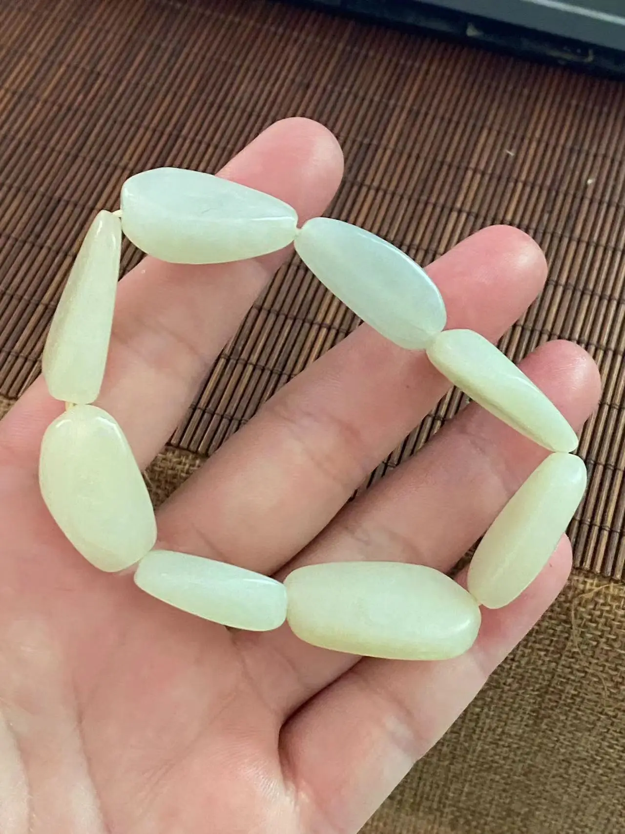 

Natural 100% real white hetian jade bracelets handcarved beads jasper jadeite jade bracelet men woman emerald Jade bangles