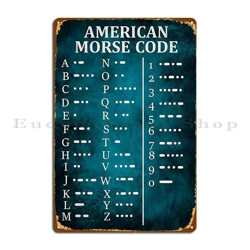 Morse Code Chart Metal Plaque Poster PaintingKitchen Custom Vintage Wall Mural Tin Sign Poster