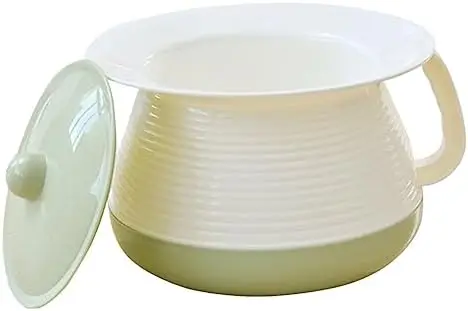 

Портативный пластиковый туалетный горшок с крышкой - 8.3x7.3x5.5 дюймов, для дома, больниц, взрослых и детей