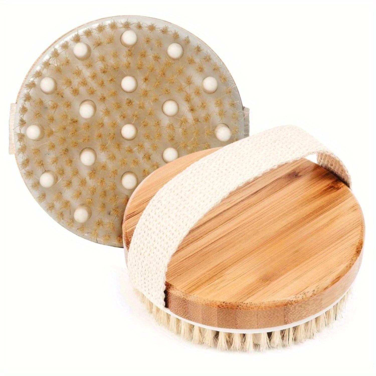Eco-Friendly Dry Body Brush with Natural Bristles - Exfoliating Body Scrubber for Lymphatic Drainage, Skin Smoothing & Circulati