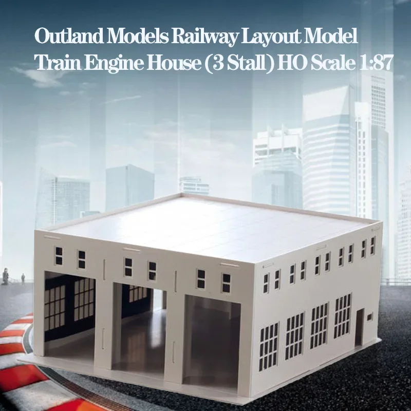 Outland Models Railway Layout Model Train Engine House (3 Stall) HO Scale 1:87