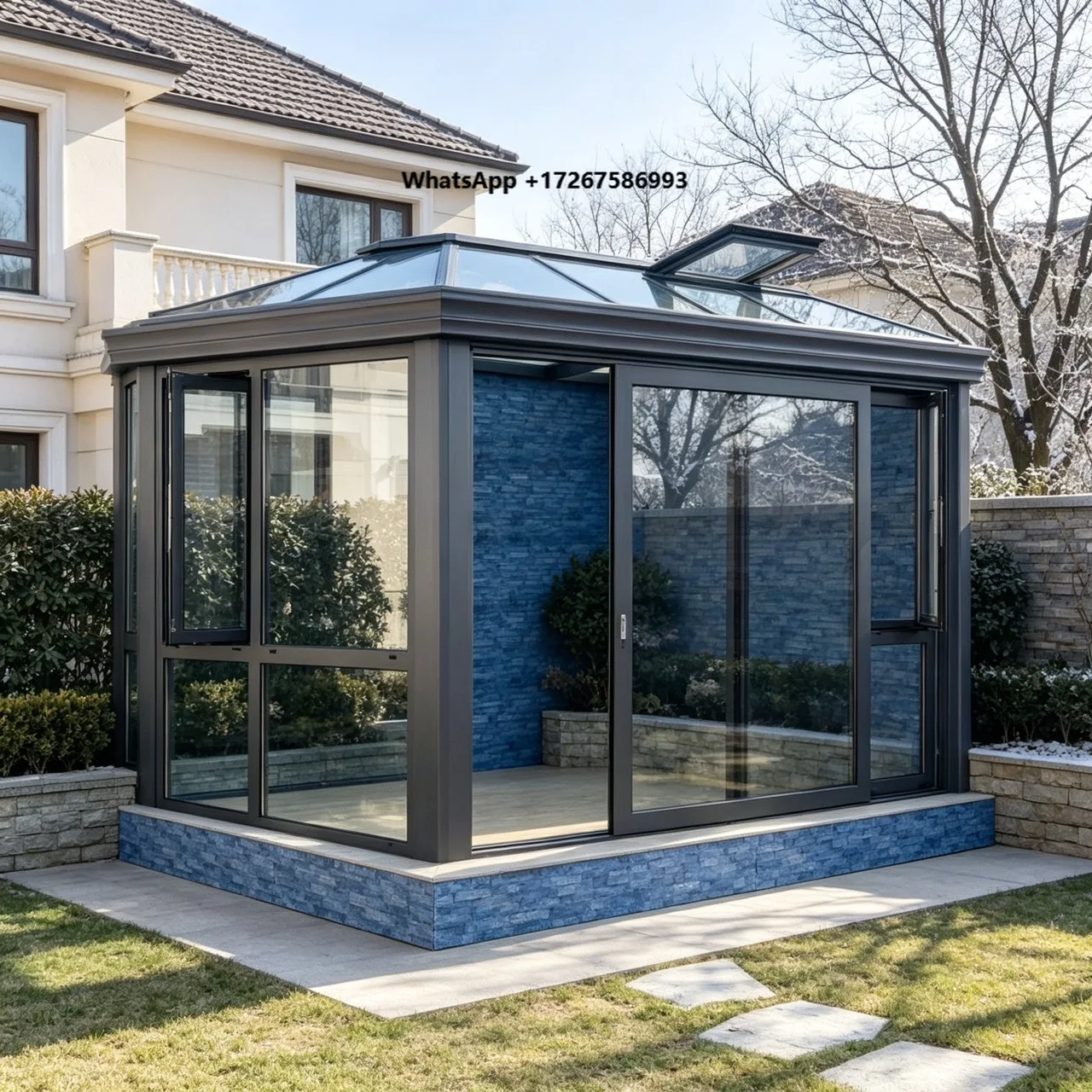Modern Aluminum Sunroom with Laminated Glass Balances Privacy and Natural Illumination Waterproof Design Easy Installation