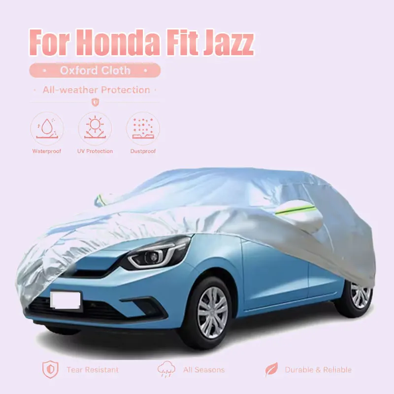 

For Honda Fit Jazz Full Car Cover Reflective Strips Waterproof Snowproof Dustproof UV Protection Exterior Accessories