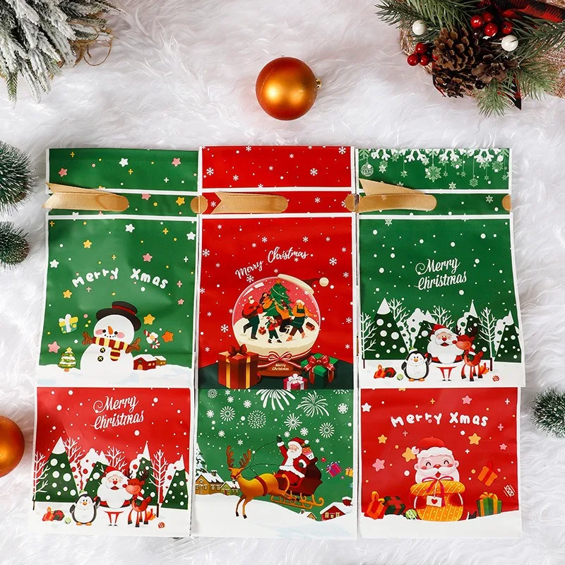 Frohe Weihnachten Süßigkeiten Tasche Santa Geschenk Tasche Schneeflocke Kordelzug Tasche Weihnachtsdekorationen für Zuhause Neujahr 2025, Weihnachtsgeschenke – Detail 13