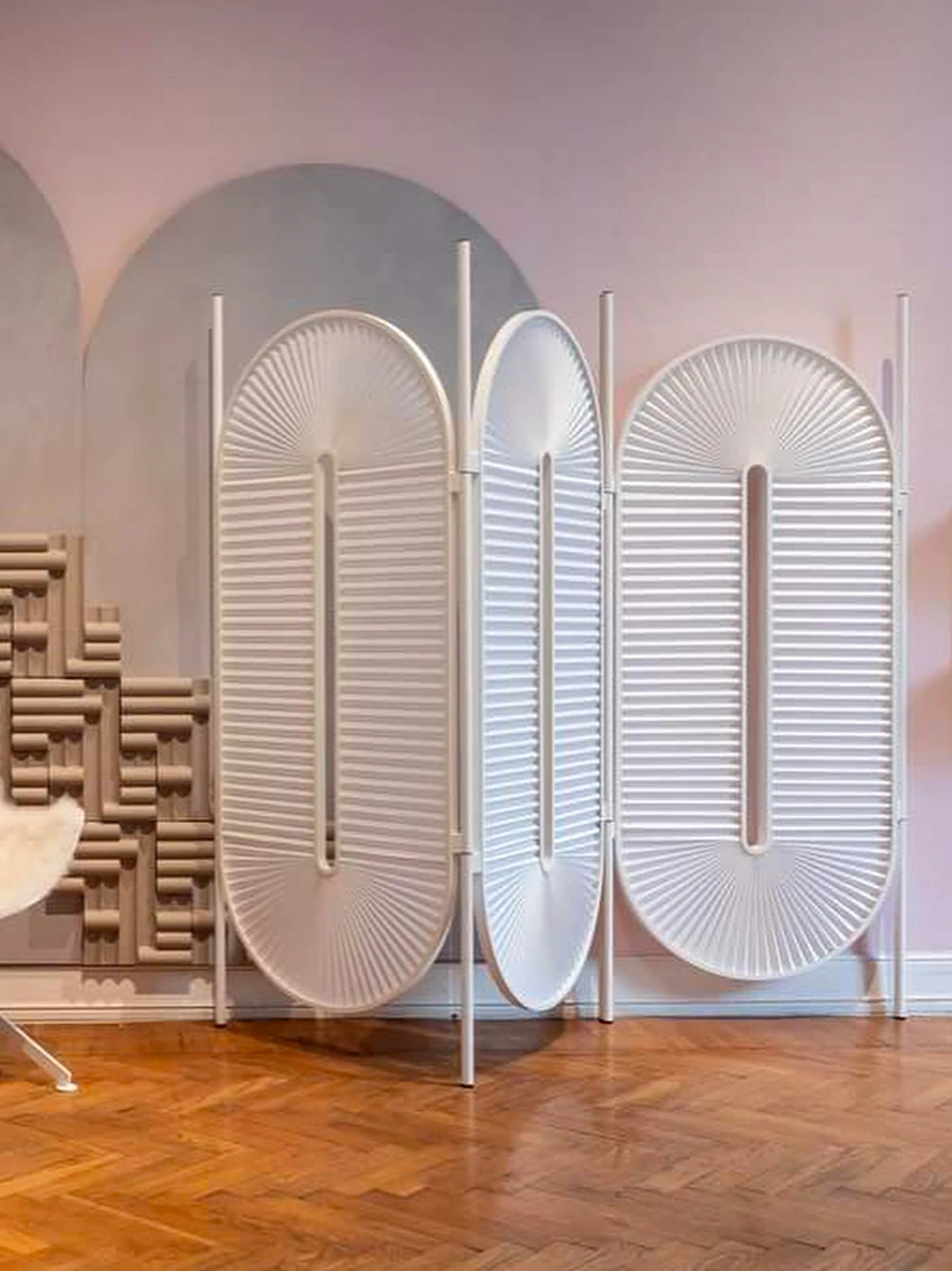 ライト高級エンボス重畳モバイル屏風モダンシンプルリビングルーム玄関パーティション