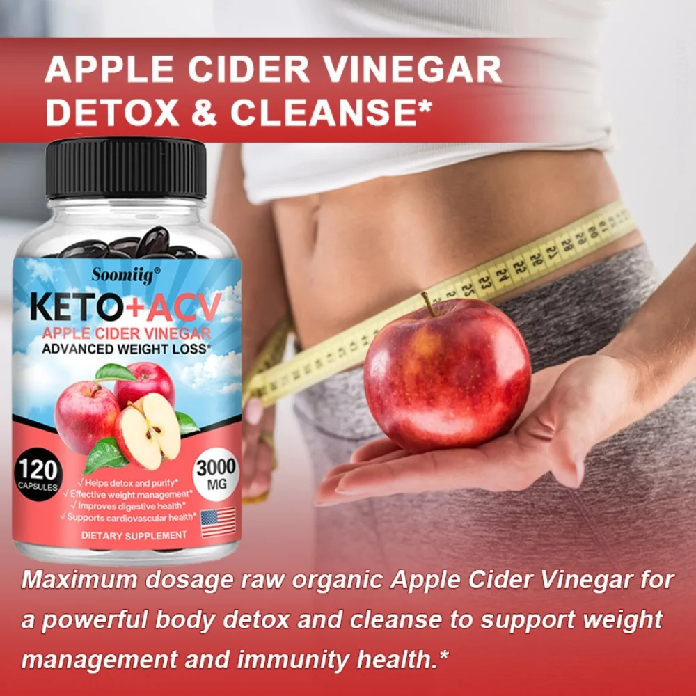 Keto,Apple Cider Vinegar Capsules Promotes Metabolism and Weight Management
