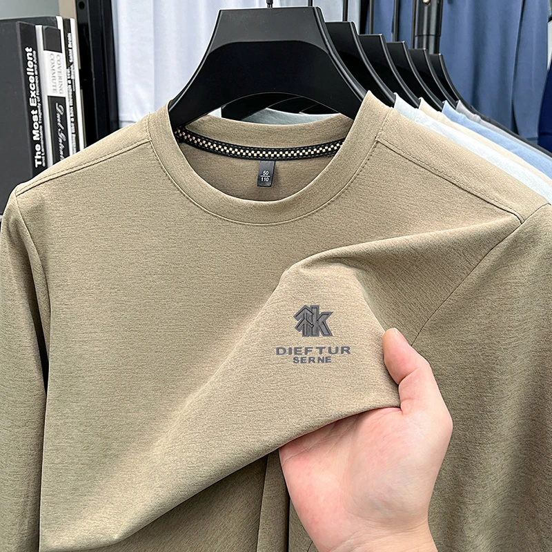 2026 Neues Herren-Basic-Sweatshirt aus Komfortablem, Atmungsaktivem Stoff mit Langen Ärmeln für Herbst und Winter – Detail 5
