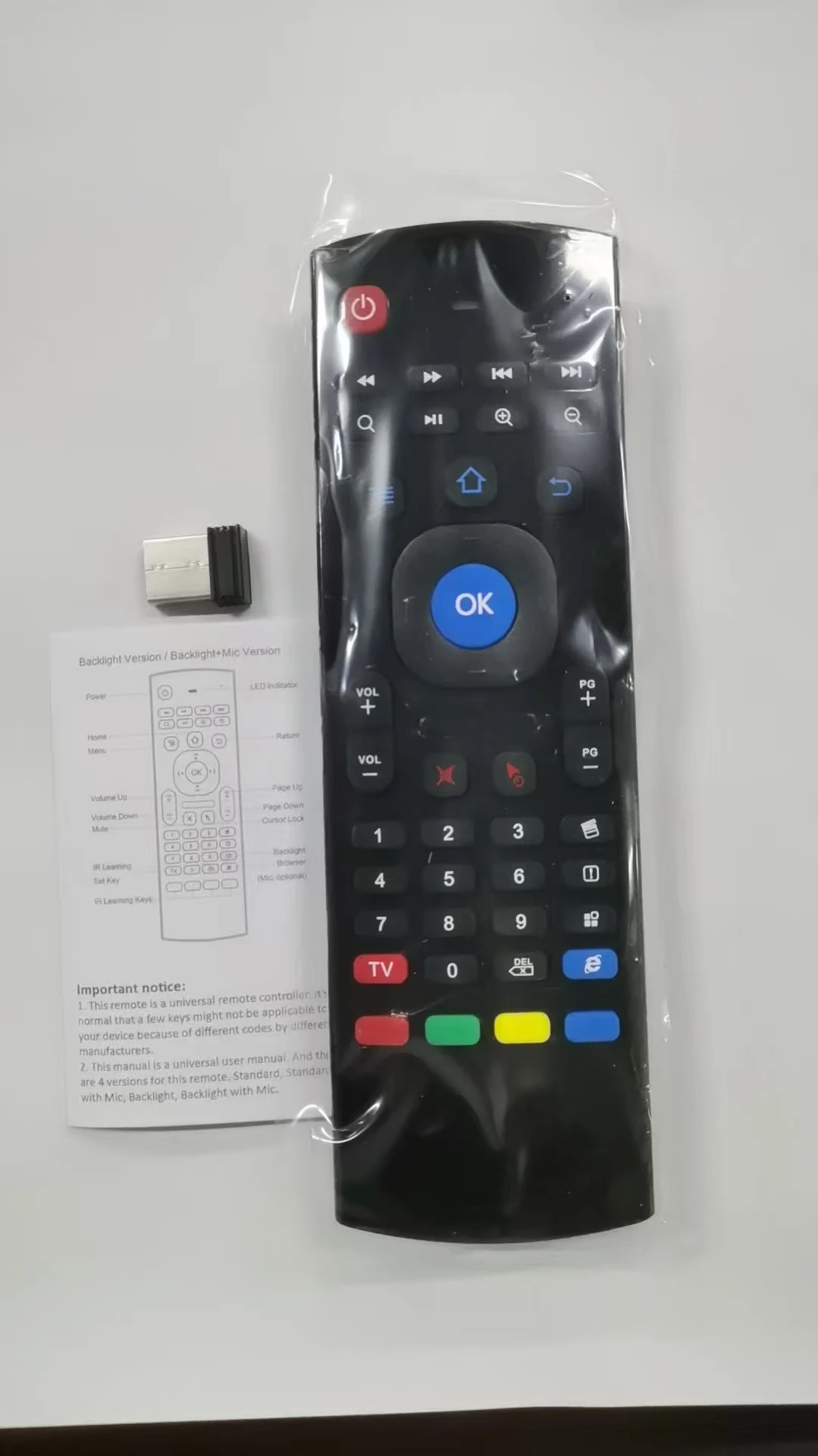 2,4 G Wireless Keyboard Air Fly Mouse Remote Reseller Panel Controller