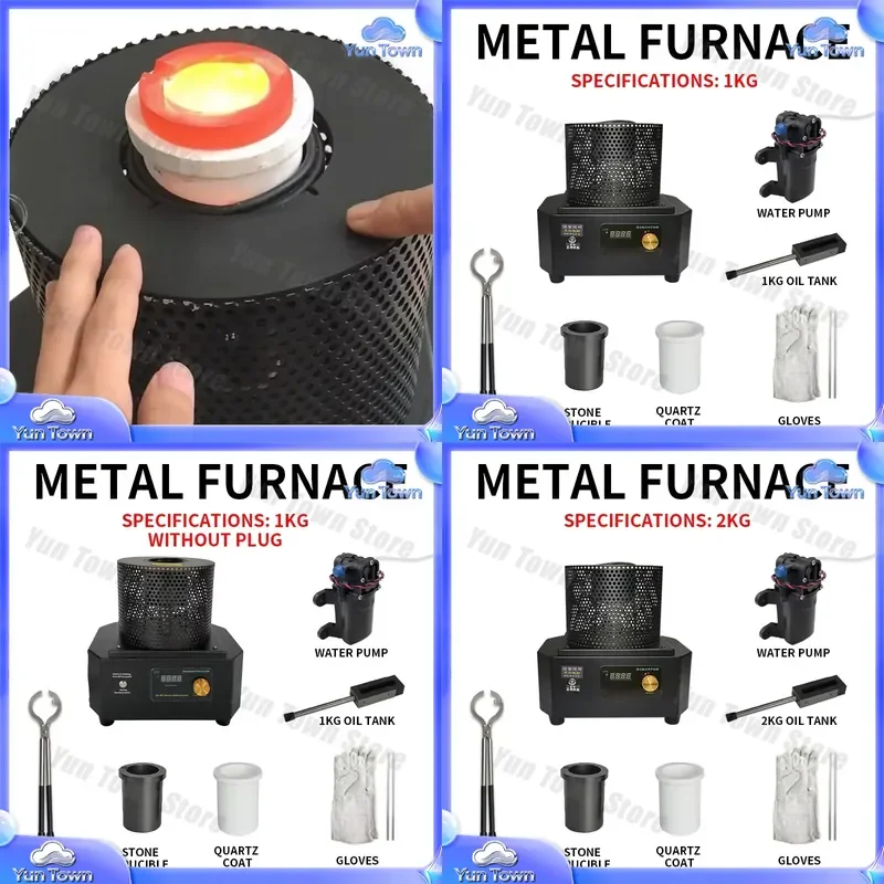 Mini Portable Induction Melting Furnace for Gold Silver Steel Jewelry Casting Smelting Machine 1KG 2KG 3KG 1400C to 1600C