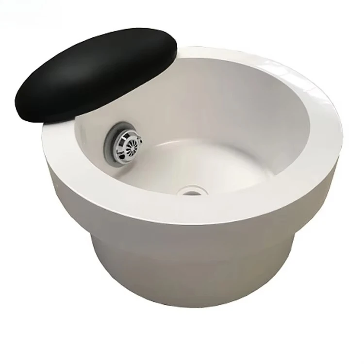 Newest Porcelain Vessel-style Foot Spa Pedicure Chair Round Ceramic Drop-in Pedi Spa Sink
