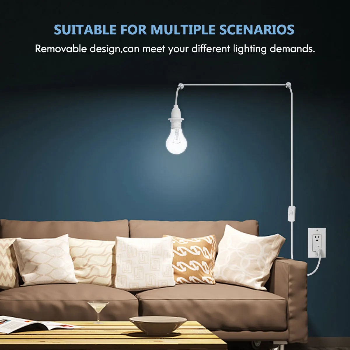 1.8 متر مزدوج جولة التوصيل التبديل مقبس الإضاءة E14 كابل تمديد الطاقة على زر إيقاف سهلة التركيب لغرفة النوم المطبخ في الهواء الطلق