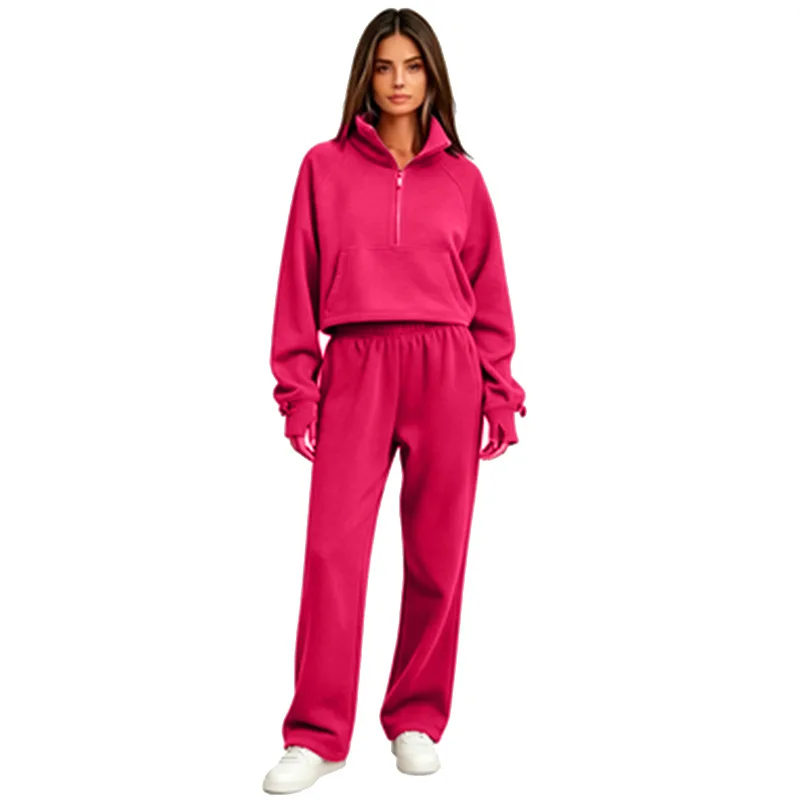 Beautiful Women's Tracksuits with Zipper and A Hood Trousers Pink Two Piece Set Women Blue Classic Pant Sports Suit Spring Fall