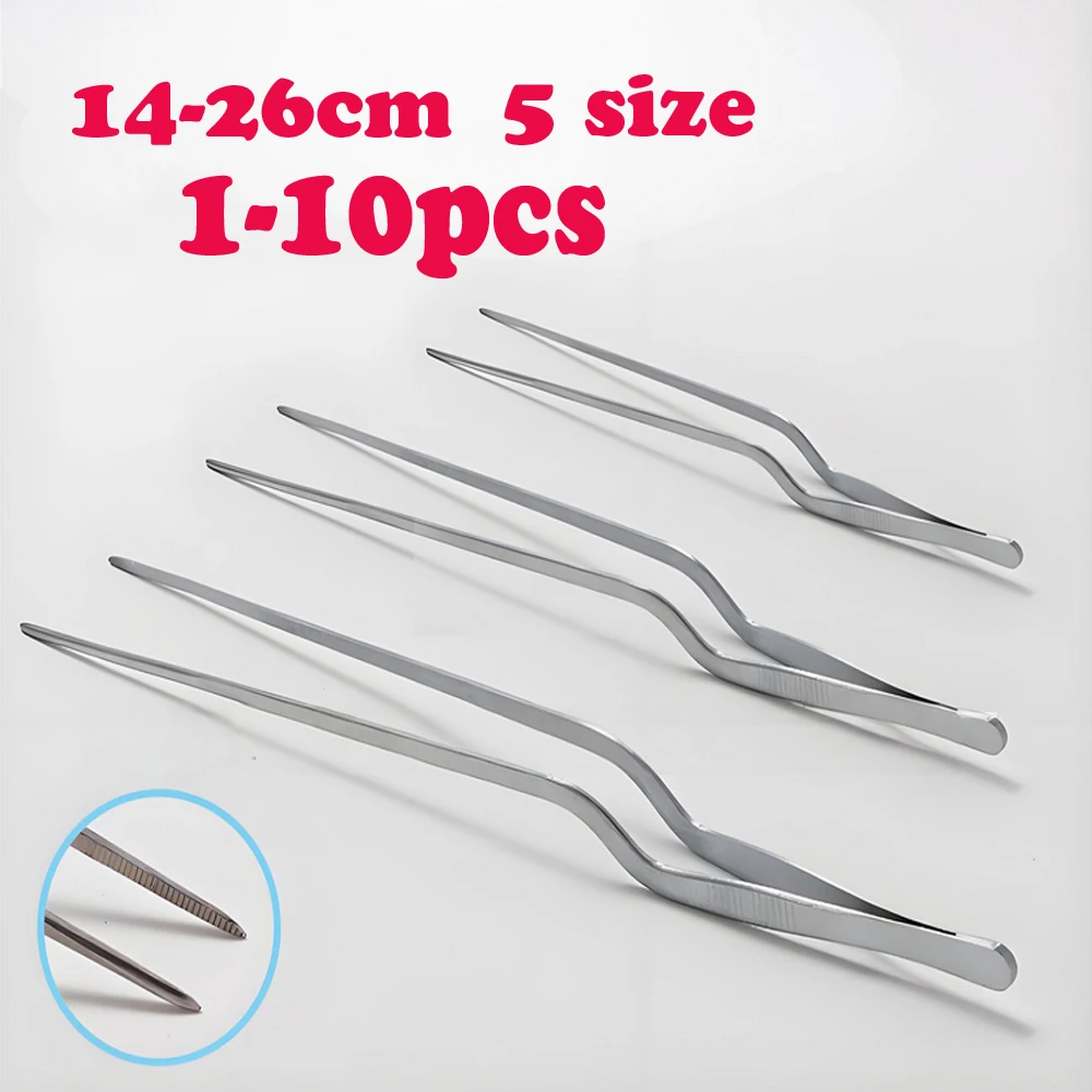 

1-10Pcs Stainless Steel Medical Tweezers Professional Ear Cleaner Care Ear Pick Tool Bending Tweezers
