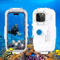 PULUZ 40m/130ft Waterproof Diving Case for iPhone 15 14 13 12 11 Pro Max Plus with One-way Valve Underwater Housing Cover