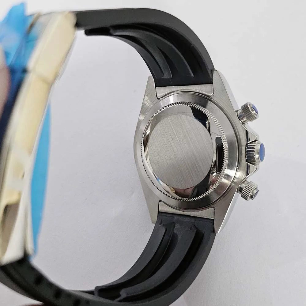 إكسسوارات ساعات جديدة 39 ملم طقم علبة من الفولاذ المقاوم للصدأ مرآة كوارتز ياقوت لحركة VK63