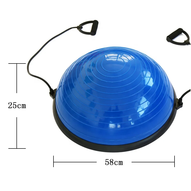 

Half Balance Yoga Ball Fit Exercise PVC Half Ball 58cm Foot Pump Balance Ball