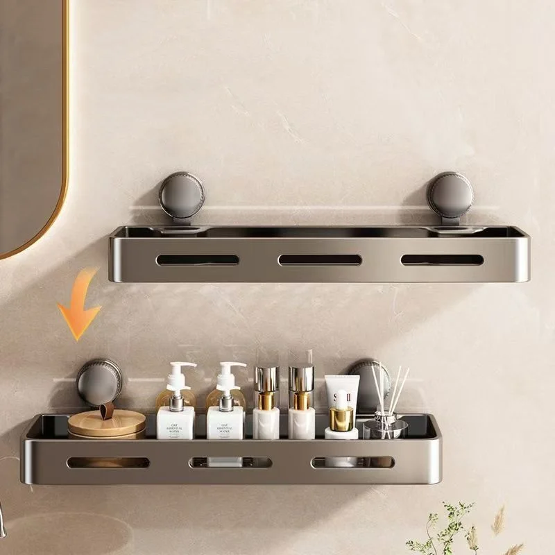 Easy To Install Suction Cup Shower Storage Rack For Wall Mounted Storage Of Shampoo And Shower Gel Providing Long-Lasting Space