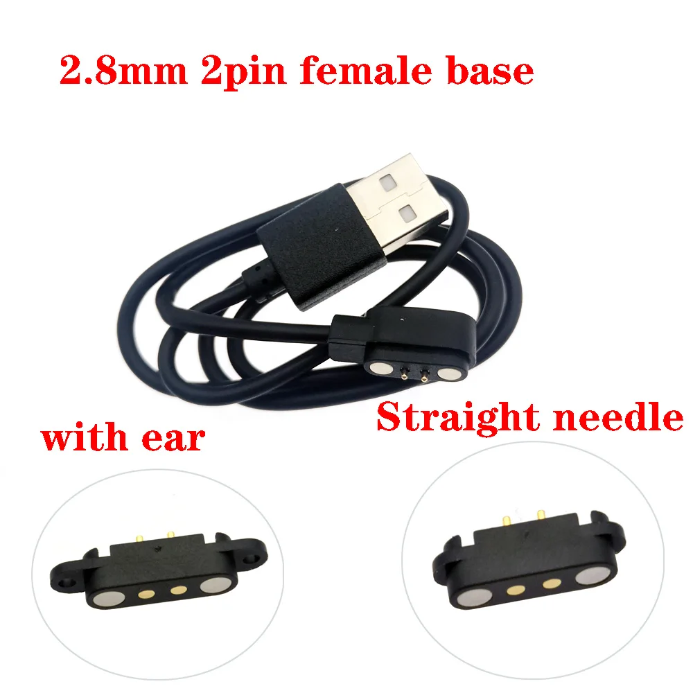 1pcs PogoPin 2/4/5 Pin 2.80/2.54mm Spacing Power Supply Magnetic Charging Cable DC Power Socket Female Base With Ear Connector