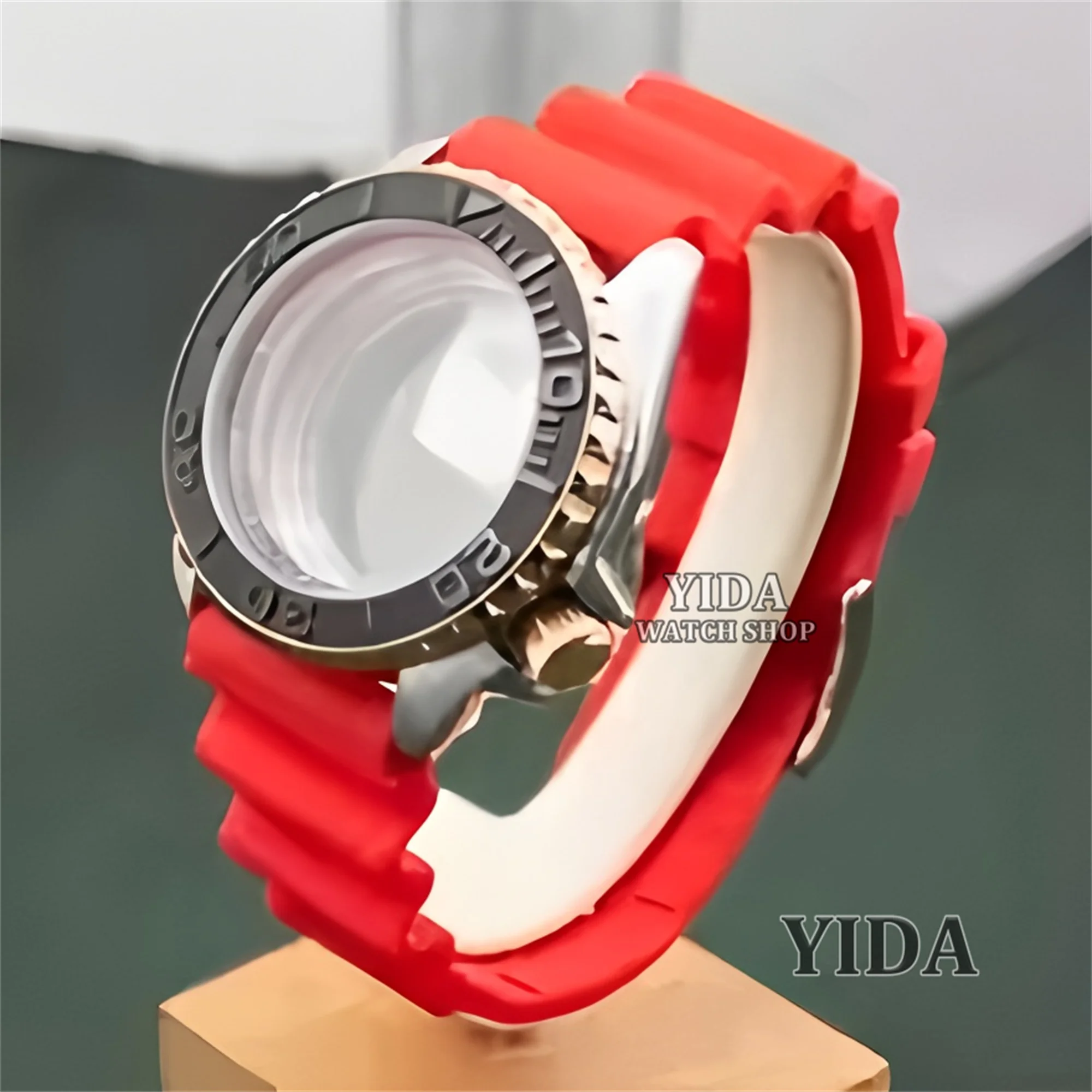 

for SKX007 Watch Case Band 316L Stainless Steel 42mm Case Rubber Strap Sapphire Glass Fit NH35/NH36 Movement Watch Accessories