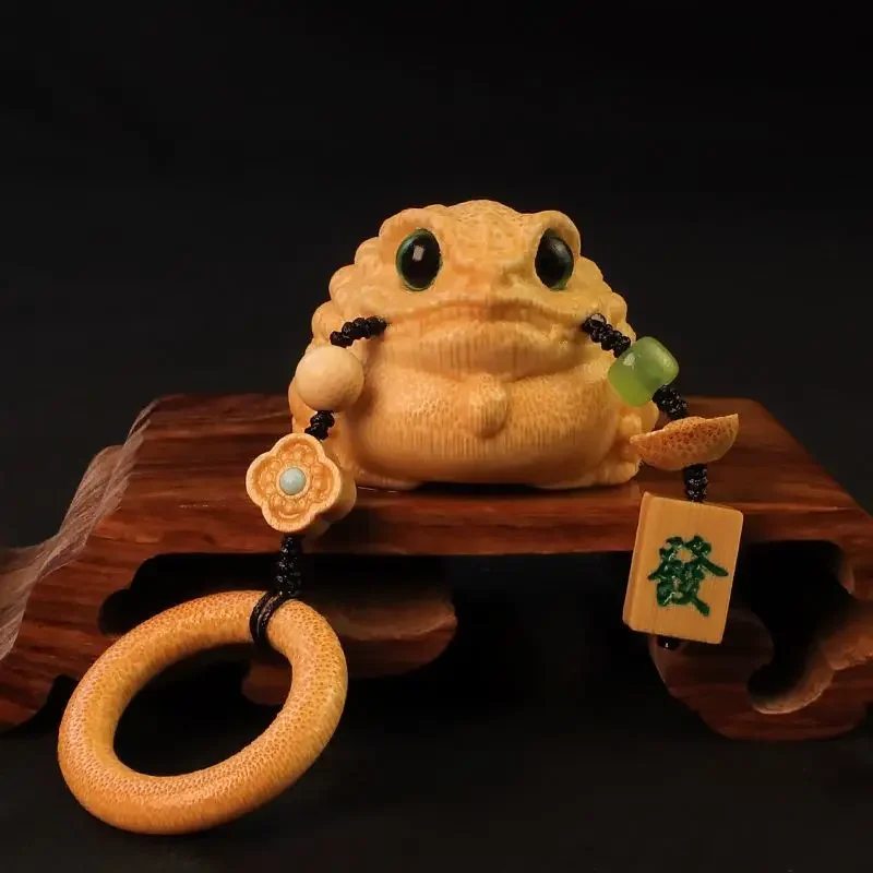 Solid Eagle Beak Golden Toad Handle Piece Bamboo Carving 4.0 Versatile Solid Bamboo High Density Old Material Cultural Plaything
