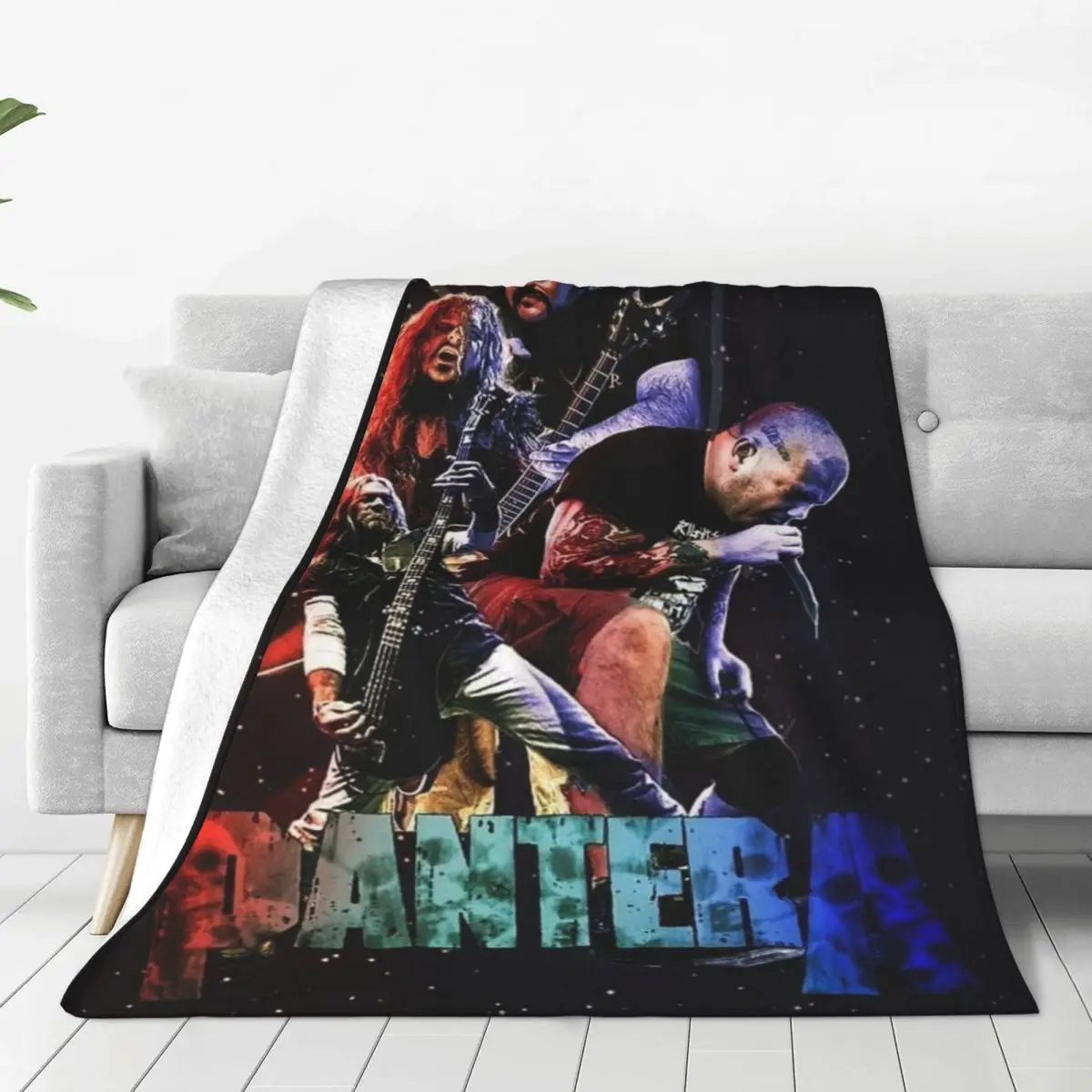 US Pantera Band Warm Soft Blanket American Heavy Metal Music Travel Throw Blanket Winter Design Flannel Bedspread Sofa Bed Cover