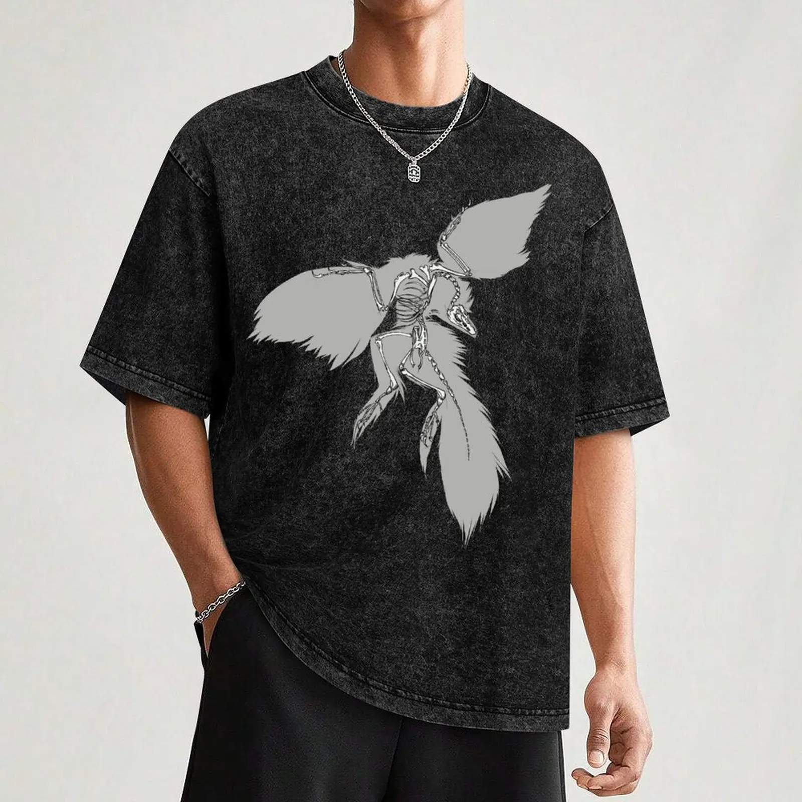 Archaeopteryx dinosaurs skeleton tattoo T-Shirt Sun Protective Outdoor Tee Top