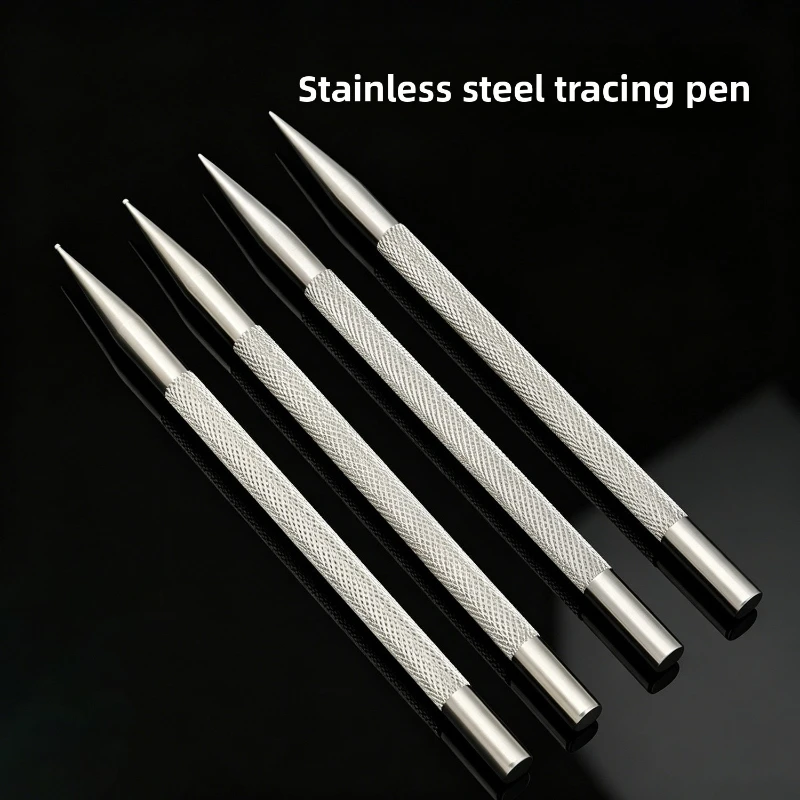 Stainless Steel Round Tip Stylus Leather Tracing Marking Pen DIY Leathercraft Embossing Positioning Wallet Bag Craft Tool