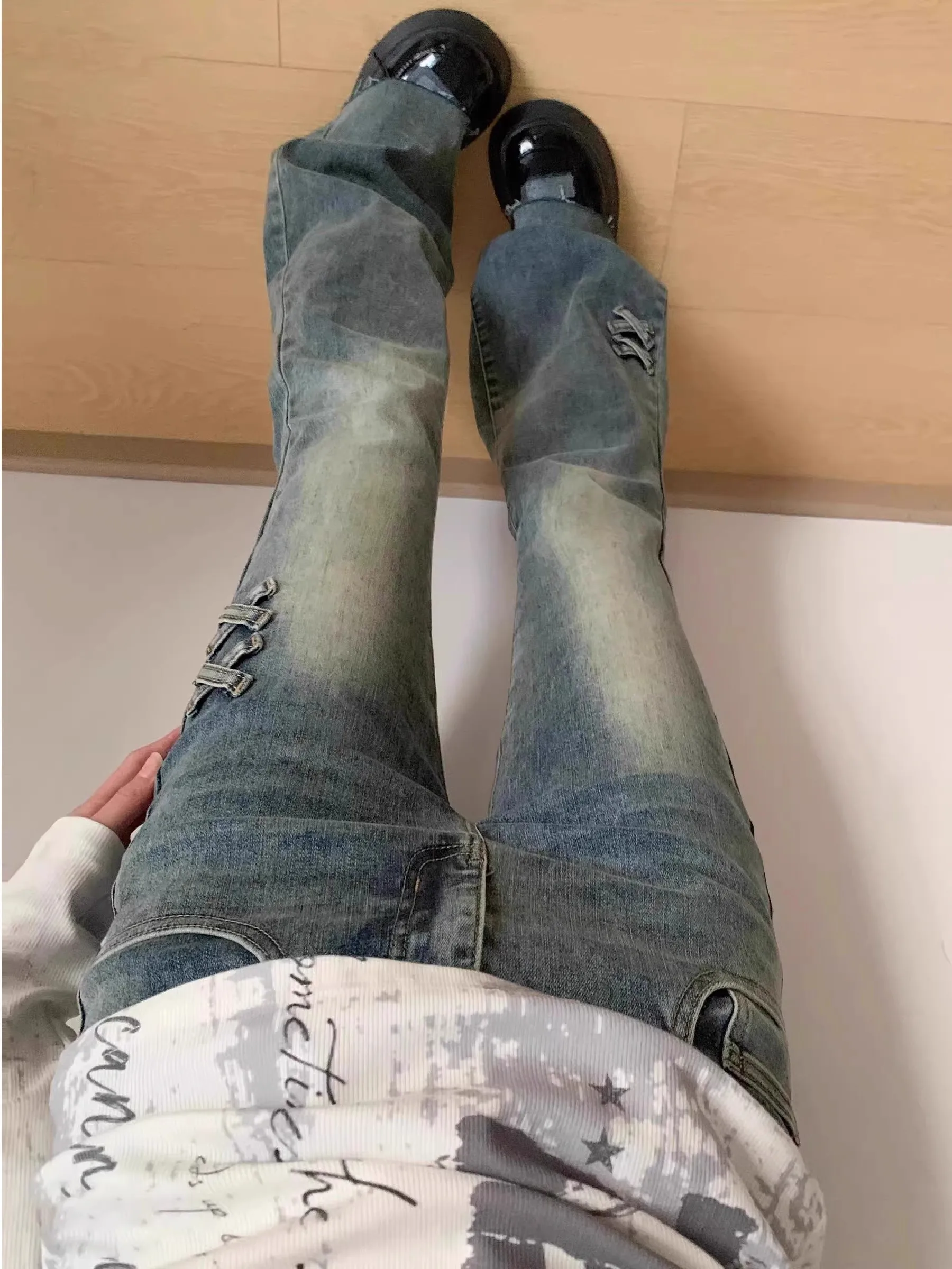 

Женские расклешенные джинсы для отдыха, отдыха, пляжа, легкие, дышащие, прохладного свежего воздуха, весенняя одежда, ярко-белый, розовый, фиолетовый, зеленый, лето