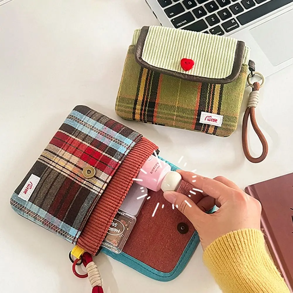 Portable Data Cables Organizer Sanitary Pads Bag Large Capacity Contrast Color Cosmetic Bag Multipurpose Coin Purse Women Girls