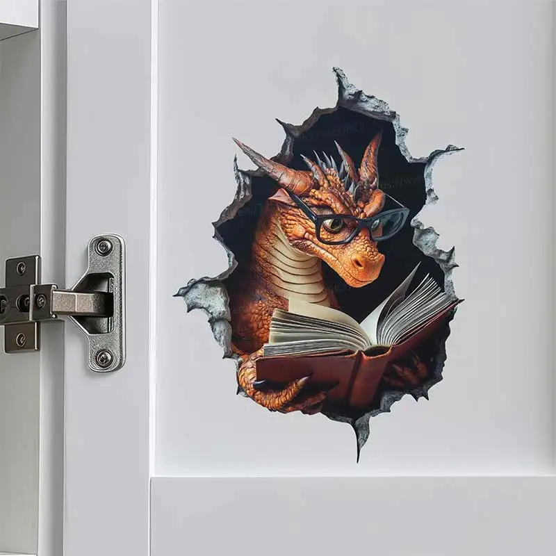 5 Pieces/Pack Dragon Den Wall Sticker Kids Room Decor Living Room Decor Cabinet Refrigerator Home Decor Decals Stickers S928