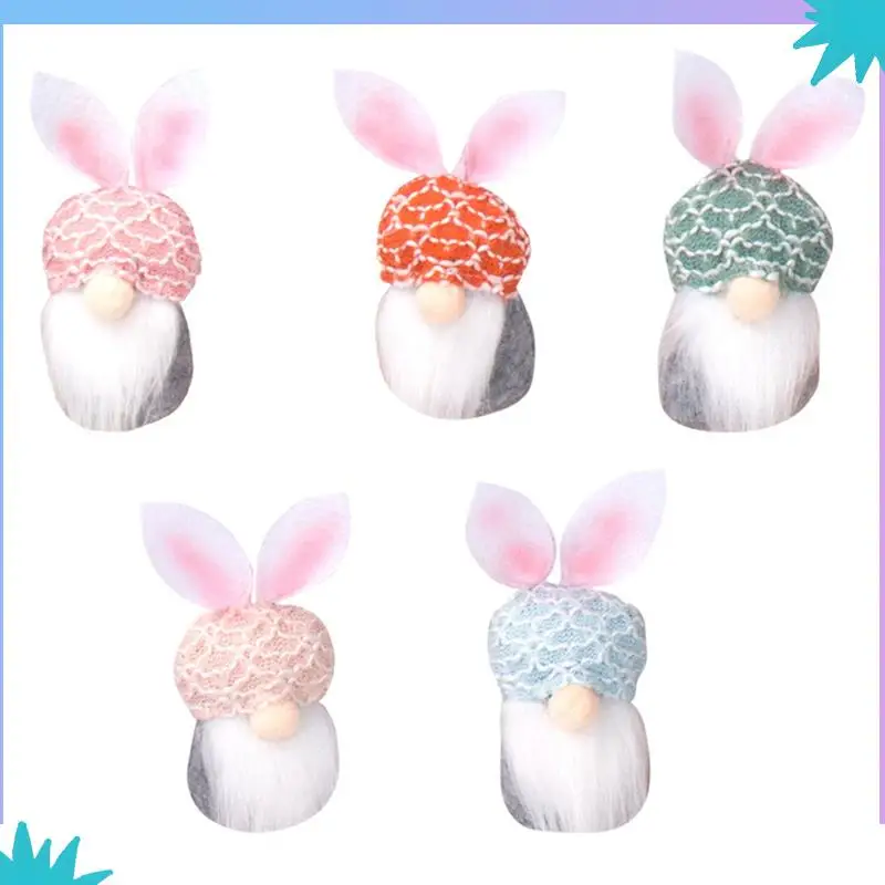 

ABZW 5PCS Easter Gnomes Set Kit Bunny Handmade Spring Easter Gnomes/ Elf Gifts Easter Decorations Set For The Home Party