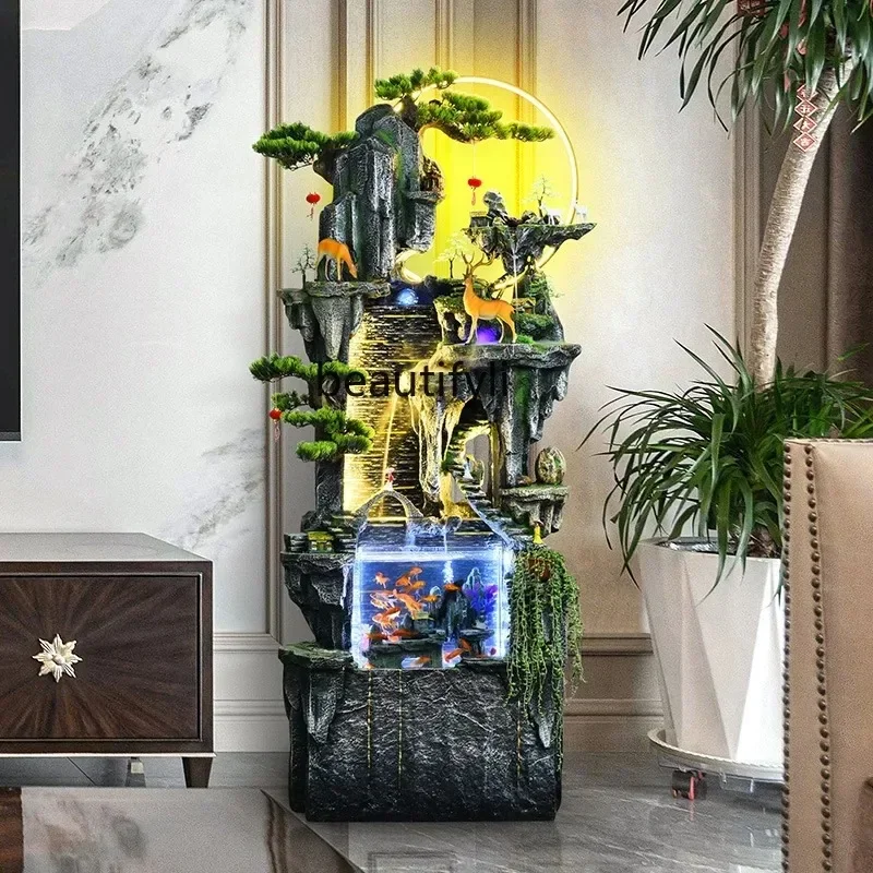 TTT  Chinese rockery water fountain living room fish tank balcony restaurant office home decoration