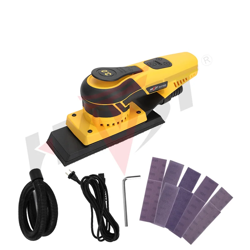 HYVST Kwaliteit Elektrische Vel Mini Vlakschuurmachine 70x198mm Borstelloze Schuurmachine 350W Power Orbital Auto polijstmachine - afbeelding 1