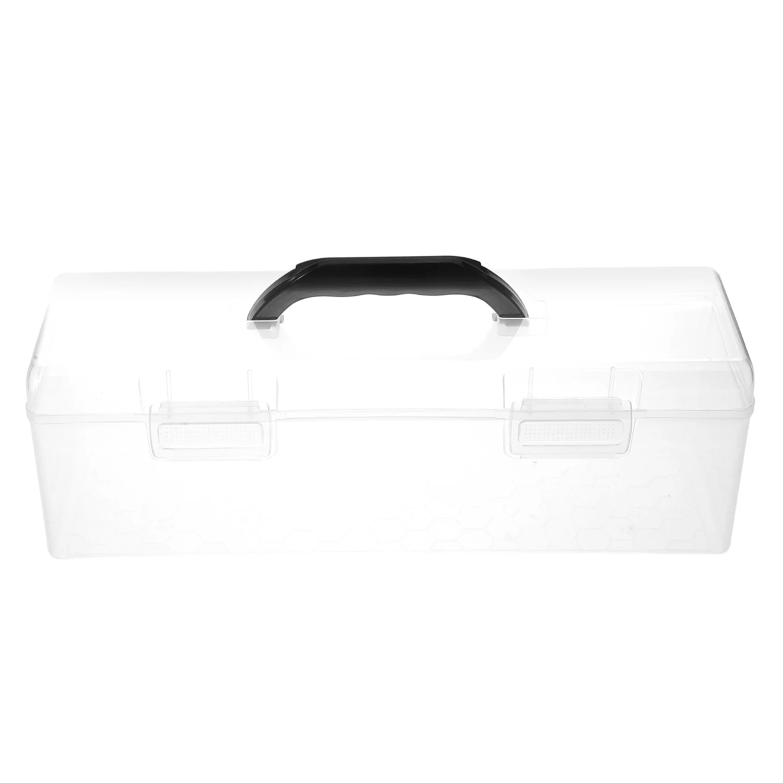 

Transparent Supply Box with Handle Large Capacity Organizer for Paint Brushes Tools Storage Plastic Container