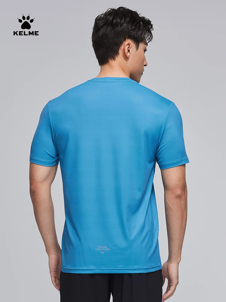 Kelme Men's Running Sports T-shirt Football Training Short-sleeved Breathable Sweat-wicking Quick-drying Fitness Top