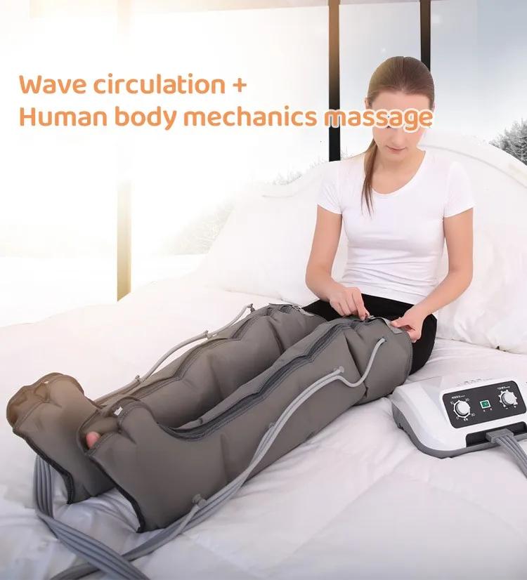 360° six-chamber air wave massager for waist, legs, feet and arms pneumatic instrument for varicose veins physiotherapy