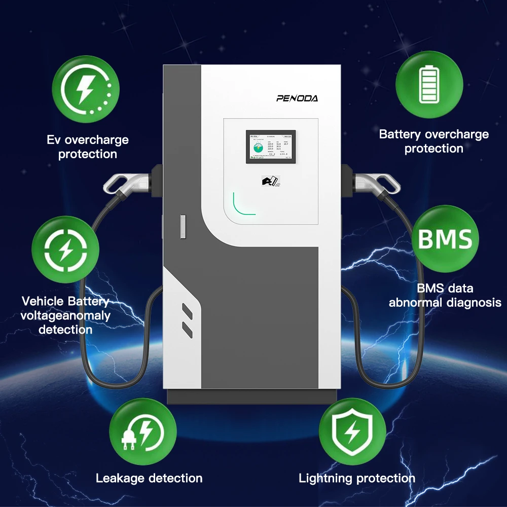 Floor Mounted Commercial EV Charging Station Controller 60-120KW CE Certified New Watt Saving IP55/IK10 Protection 4G/WiFi