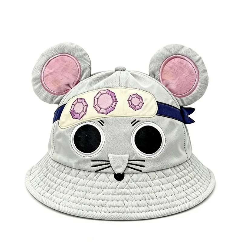 Gorra de béisbol transpirable de verano con dibujos animados para mujer, sombrero de pico de pato, sombrilla, bonito sombrero de pescador con ratón gris, auriculares, gorra para exteriores