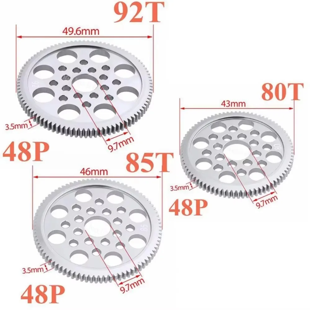 RC Metal 48P Large Gear 80T 85T 92T Small Gear for Sakura R31 G31 SCX10 AX10 Traxxas HPI Drift Remote Control Car