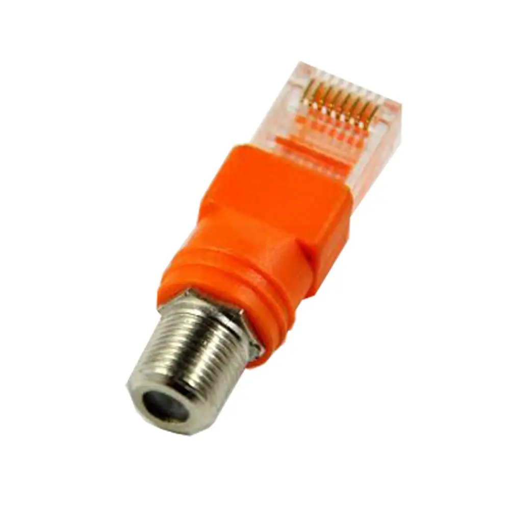 Acoplador de barril laranja durável, conector de cabo coaxial, cabos de computador bnc fêmea para rj45 macho, conectores rj45 para adaptador rf