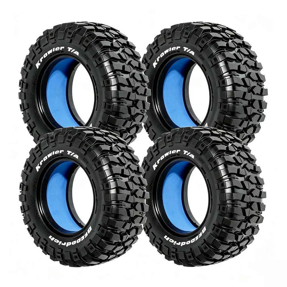 Durable Rubber 1.9 Inch RC Crawler Tires 4PCS 98mm For 1/10 1/12 Axial MJX H12P H12Y+ Upgrade Parts