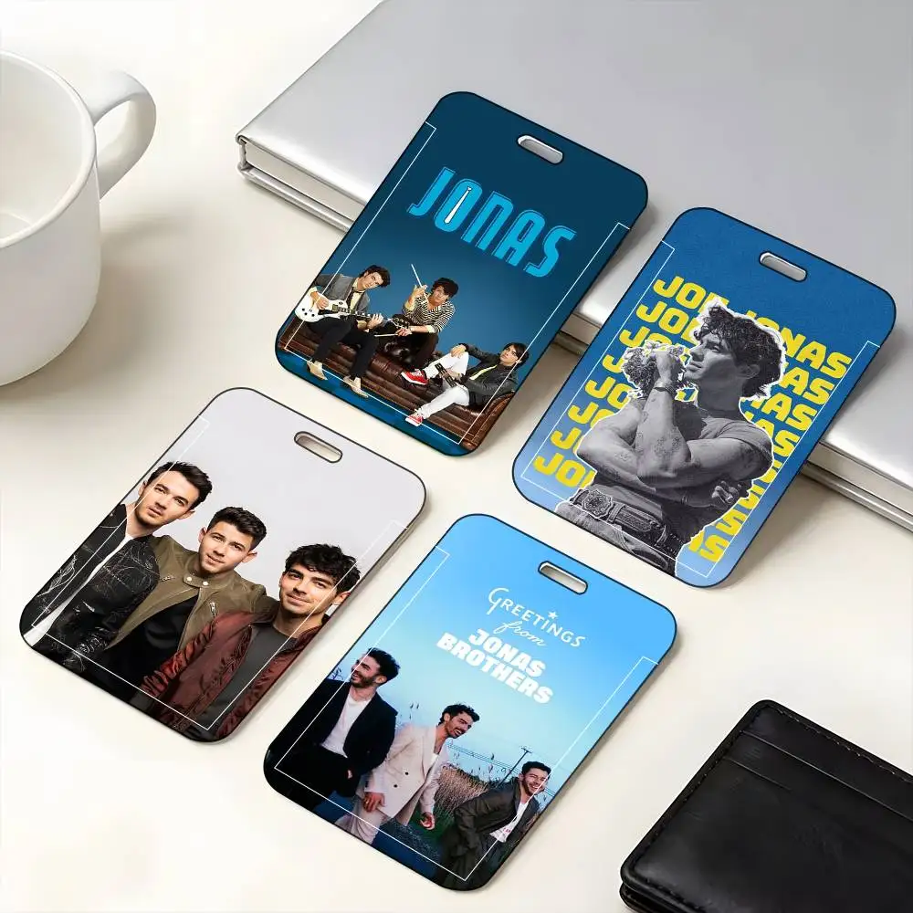 1pc Music Band J-Jonas Brothers ID Card Sleeve School Card Access ID Card Bus Meal Card Protective Sleeve Easy Push