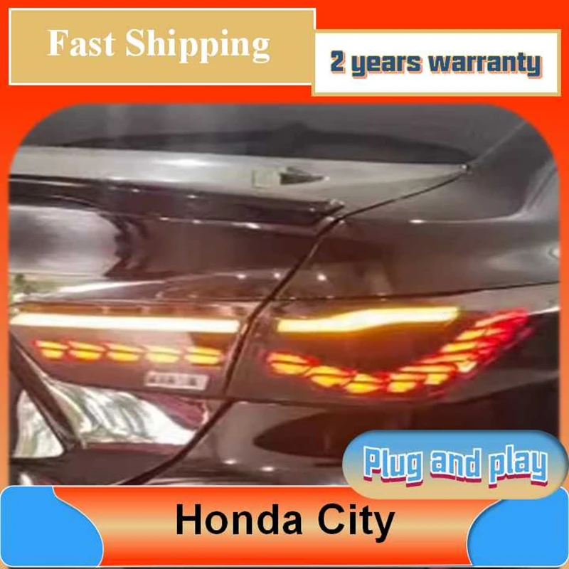 

Автомобильные аксессуары для Honda City Tail Lamp 2021-2023 City Tail Light Задний DRL Противотуманный тормозной сигнал поворота заднего хода