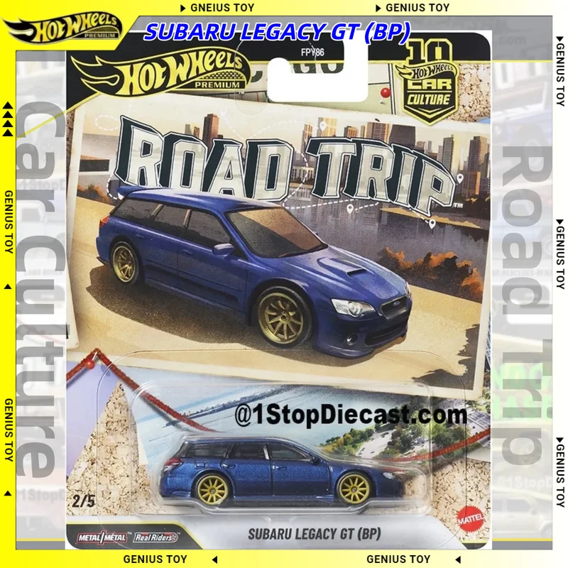 Hot Wheels Premium 2026 Car Culture Road Trip Subaru Legacy GT (BP) - Nuevo Modelo de Auto Coleccionable de Metal Fundido a Presión a Escala 1:64
