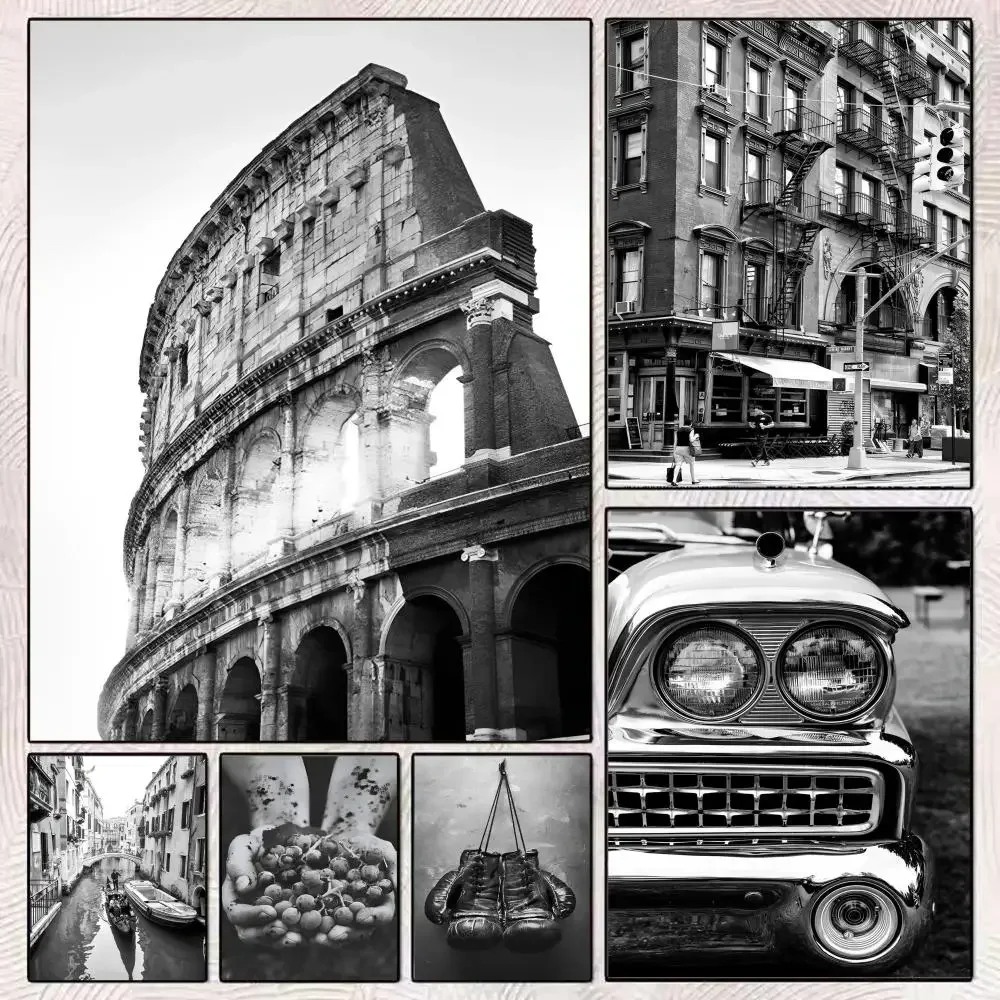 Black And White Vintage Photo Painting Calligraphy Premium Cotton Canvas Art Poster for Elegant Wall Decor for Modern