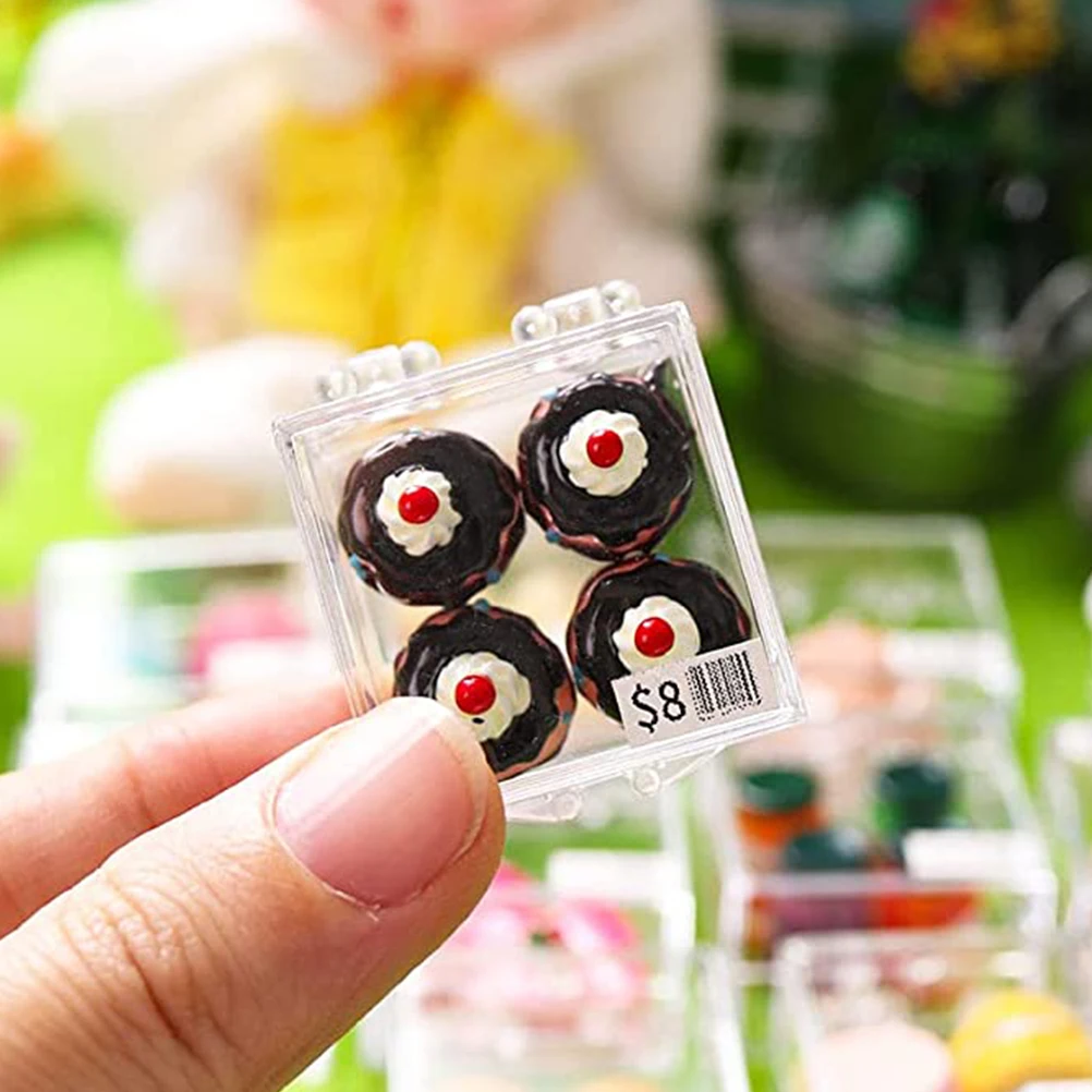 

8 set Mini Dessert Set Smooth Craftsmanship Fake Cake Bread Donut Pretend Play For Kitchen Scene Layout Mini House Accessories