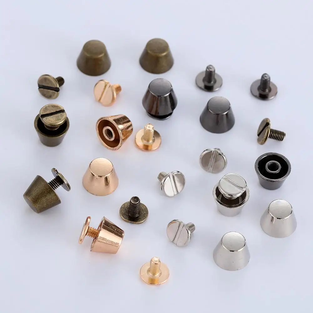 10set/bag 10/12mm Punk Metal Nail Cloth Button Leather Craft Round Head Screws Strap Rivets Bucket Dome Solid Nail Bolt