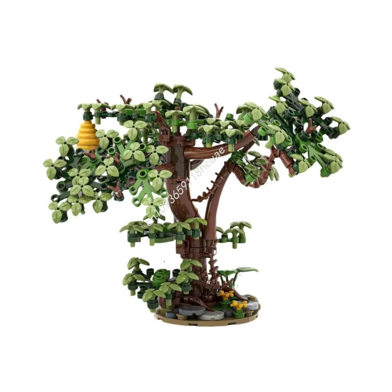 214PCS MOC 창의적인 도시 거리 풍경 모듈식 오크 나무 모델 건축 블록 DIY 어린이 조립 브릭 장난감 선물