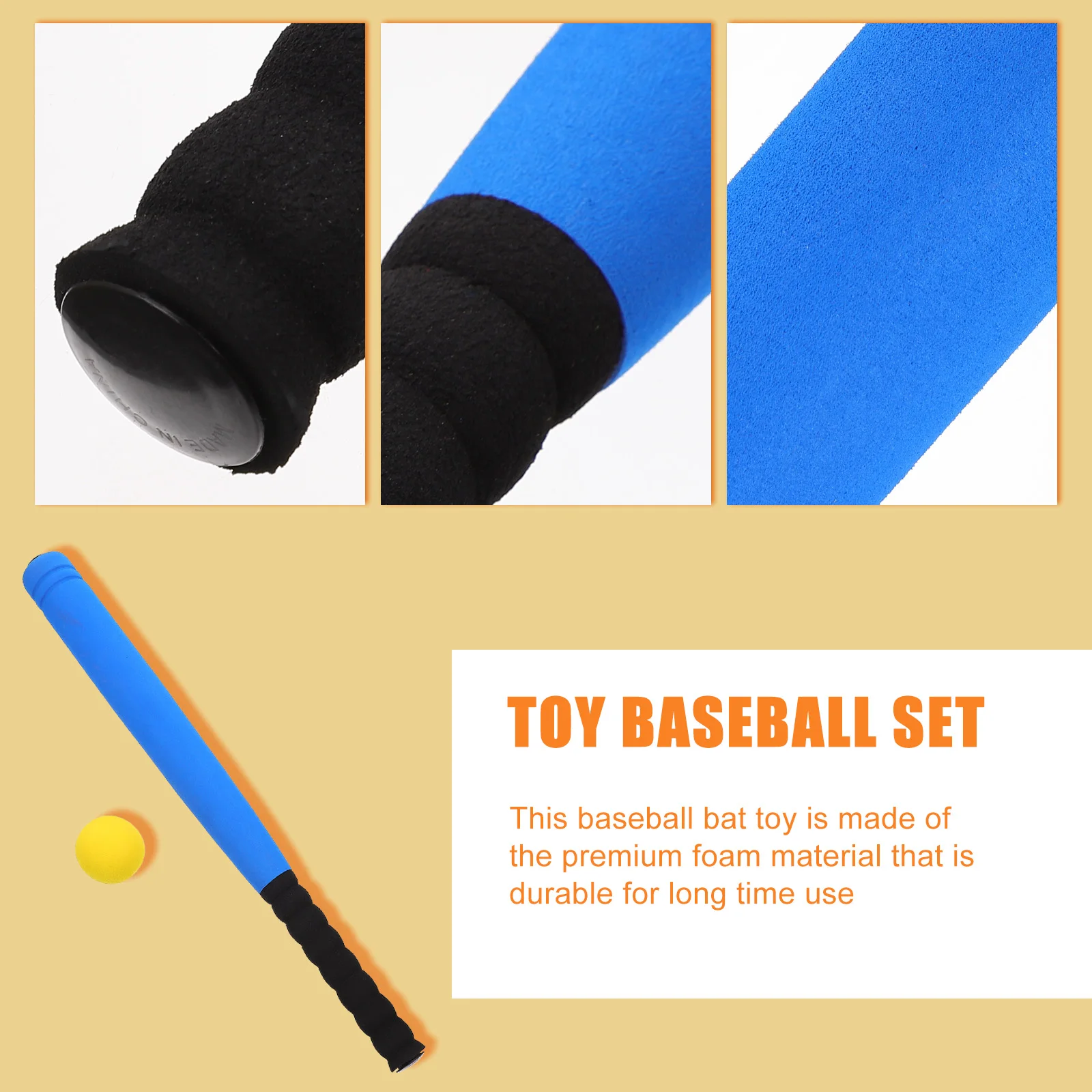 

Children's Baseball Toy Blue Foam Bat for Kids Age 7 Toddler Soft EVA Material Outdoor Baseball Set Bat Balls Toy