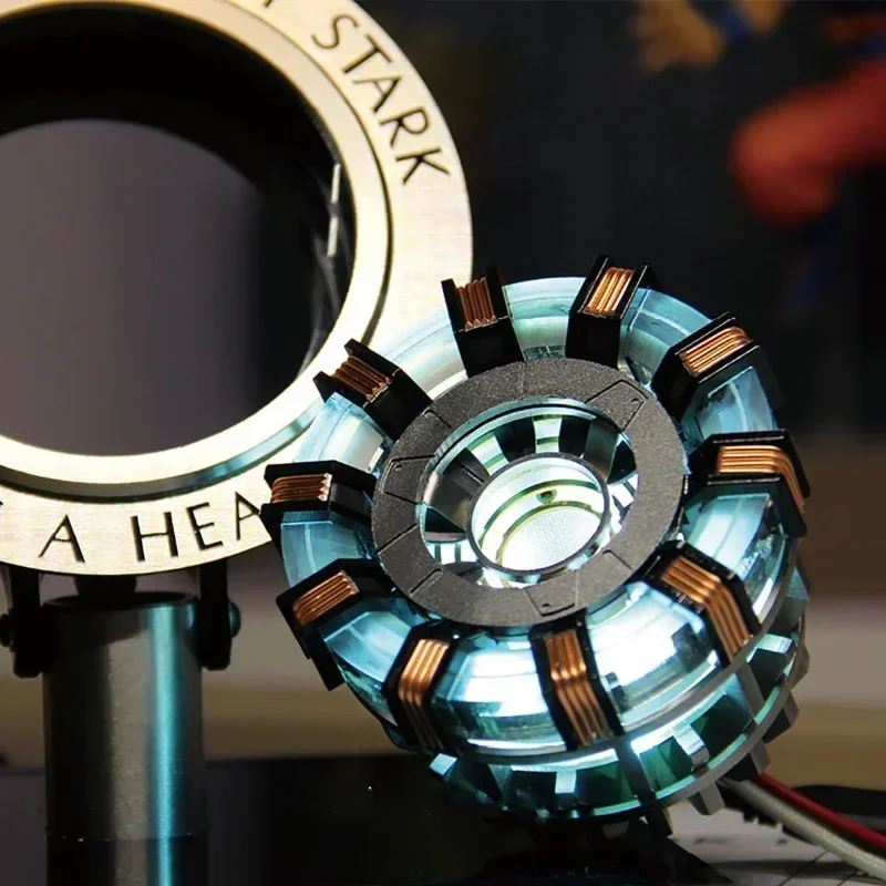 Aluminum Alloy Arc Reactor DIY Model Decorative MK1 MK2 Led Light Mark Chest Tony Heart Lamp Light Model Science Discovery Toy